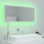 Espejo de baño LED acrílico blanco 100x8,5x37 cm de vidaXL, Tocadores de baño - Ref: Foro24-804940, Precio: 46,92 €, Descuent...