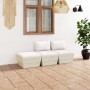 Garden furniture made of 3-piece pallets and fir wood cushions by vidaXL, Garden sets - Ref: Foro24-3063410, Price: 204,22 €,...