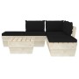 6-piece pallet garden furniture and fir wood cushions by vidaXL, Garden sets - Ref: Foro24-3063499, Price: 429,66 €, Discount: %