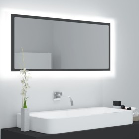 Espejo de baño LED acrílico gris 100x8,5x37 cm de vidaXL, Tocadores de baño - Ref: Foro24-804942, Precio: 45,69 €, Descuento: %