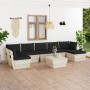 8-piece pallet garden furniture and fir wood cushions by vidaXL, Garden sets - Ref: Foro24-3063619, Price: 560,87 €, Discount: %