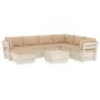 8-piece pallet garden furniture and fir wood cushions by vidaXL, Garden sets - Ref: Foro24-3063639, Price: 559,15 €, Discount: %