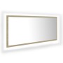 Espejo de baño LED acrílico color roble Sonoma 100x8,5x37 cm de vidaXL, Tocadores de baño - Ref: Foro24-804943, Precio: 51,16...