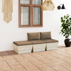 Garden furniture made of 3-piece pallets and fir wood cushions by vidaXL, Garden sets - Ref: Foro24-3063416, Price: 217,88 €,...