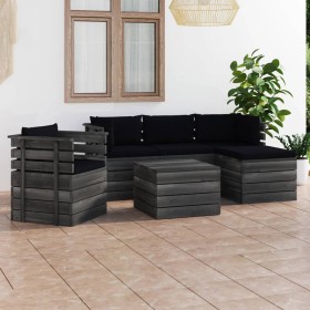 Garden pallet furniture 6 pieces cushions solid pine wood by vidaXL, Garden sets - Ref: Foro24-3061858, Price: 537,76 €, Disc...