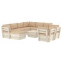 10-piece pallet garden furniture and fir wood cushions by vidaXL, Garden sets - Ref: Foro24-3063675, Price: 747,89 €, Discoun...