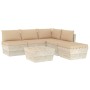 6-piece pallet garden furniture and fir wood cushions by vidaXL, Garden sets - Ref: Foro24-3063543, Price: 417,62 €, Discount: %