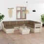 8-piece pallet garden furniture and fir wood cushions by vidaXL, Garden sets - Ref: Foro24-3063644, Price: 581,99 €, Discount: %