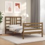 Estructura cama con cabecero madera maciza marrón miel 90x200cm de vidaXL, Camas y somieres - Ref: Foro24-3193909, Precio: 12...