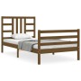 Honey brown solid wood bed frame with headboard 90x200cm by vidaXL, Beds and slatted bases - Ref: Foro24-3193909, Price: 116,...