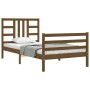 Estructura cama con cabecero madera maciza marrón miel 90x200cm de vidaXL, Camas y somieres - Ref: Foro24-3193909, Precio: 12...