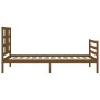 Estructura cama con cabecero madera maciza marrón miel 90x200cm de vidaXL, Camas y somieres - Ref: Foro24-3193909, Precio: 12...