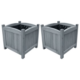 Garden flower beds 2 pcs solid fir wood 30x30x30 cm by vidaXL, Pots and planters - Ref: Foro24-310041, Price: 51,40 €, Discou...