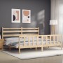 Estructura de cama con cabecero madera maciza 180x200 cm de vidaXL, Camas y somieres - Ref: Foro24-3192051, Precio: 141,99 €,...