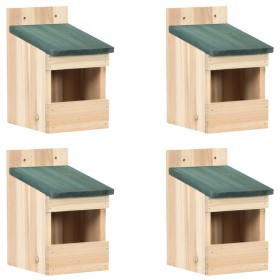 Bird house 4 units fir wood 12x16x20 cm by vidaXL, Birdhouses - Ref: Foro24-47246, Price: 21,96 €, Discount: %