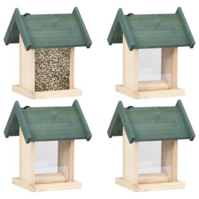 Comederos para pájaros 4 unidades madera de abeto de vidaXL, Comederos para pájaros - Ref: Foro24-47233, Precio: 27,32 €, Des...