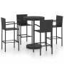 Garten Bar Set 5 Stück synthetisches Rattan schwarz von vidaXL, Gartensets - Ref: Foro24-3064772, Preis: 311,99 €, Rabatt: %