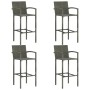 Set muebles bar jardín 5 pzas ratán sintético reposabrazos gris de vidaXL, Conjuntos de jardín - Ref: Foro24-3064812, Precio:...