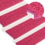 Alfombras de peldaños de escalera 15 uds rosa 65x21x4 cm de vidaXL, Alfombrillas para escalones - Ref: Foro24-326203, Precio:...