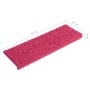 Alfombras de peldaños de escalera 15 uds rosa 65x21x4 cm de vidaXL, Alfombrillas para escalones - Ref: Foro24-326203, Precio:...