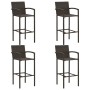 Garden bar furniture 5 pcs PE rattan armrest brown by vidaXL, Garden sets - Ref: Foro24-3064807, Price: 330,63 €, Discount: %