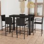 Garden bar furniture 7 pieces synthetic rattan armrests black by vidaXL, Garden sets - Ref: Foro24-3064814, Price: 481,00 €, ...