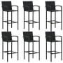 Garden bar furniture 7 pieces synthetic rattan armrests black by vidaXL, Garden sets - Ref: Foro24-3064814, Price: 481,00 €, ...