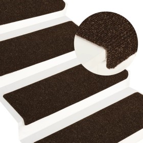 Stair tread mat 15 units brown punched fabric 65x21x4cm by vidaXL, Stair mats - Ref: Foro24-326188, Price: 44,03 €, Discount: %