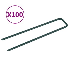 Clavos para césped artificial 100 piezas de hierro forma de U de vidaXL, Clavos - Ref: Foro24-315797, Precio: 57,46 €, Descue...