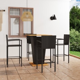 Conjunto de bar para jardín 5 piezas negro de vidaXL, Conjuntos de jardín - Ref: Foro24-3064870, Precio: 414,98 €, Descuento: %