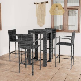 Garten-Barmöbel 5-tlg. PE-Rattan-Armlehne grau von vidaXL, Gartensets - Ref: Foro24-3064809, Preis: 325,76 €, Rabatt: %