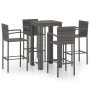 Garden bar furniture 5 pcs PE rattan armrest gray by vidaXL, Garden sets - Ref: Foro24-3064809, Price: 325,99 €, Discount: %