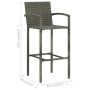 Garden bar furniture 5 pcs PE rattan armrest gray by vidaXL, Garden sets - Ref: Foro24-3064809, Price: 325,99 €, Discount: %