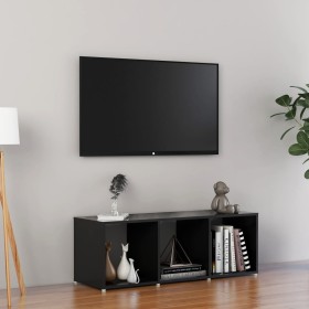 Mueble de TV madera contrachapada negro brillante 107x35x37 cm de vidaXL, Muebles TV - Ref: Foro24-805541, Precio: 45,99 €, D...