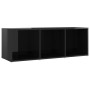 Glossy black plywood TV cabinet 107x35x37 cm by vidaXL, TV Furniture - Ref: Foro24-805541, Price: 45,69 €, Discount: %