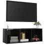 Glossy black plywood TV cabinet 107x35x37 cm by vidaXL, TV Furniture - Ref: Foro24-805541, Price: 45,69 €, Discount: %