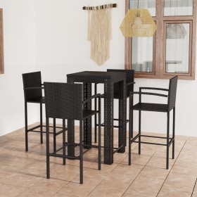 5-piece garden bar furniture set in black PE rattan with armrests by vidaXL, Garden sets - Ref: Foro24-3064808, Price: 383,44...