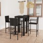 Garten Bar Möbel 5 Stück Rattan PE Armlehnen schwarz von vidaXL, Gartensets - Ref: Foro24-3064808, Preis: 383,51 €, Rabatt: %