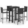 5-piece garden bar furniture set in black PE rattan with armrests by vidaXL, Garden sets - Ref: Foro24-3064808, Price: 383,51...