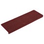 Alfombras de peldaños de escalera 15 uds rojo mate 65x21x4 cm de vidaXL, Alfombrillas para escalones - Ref: Foro24-326199, Pr...