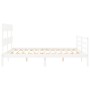 Estructura de cama matrimonio con cabecero madera maciza blanco de vidaXL, Camas y somieres - Ref: Foro24-3195097, Precio: 12...