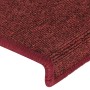 Alfombras de peldaños de escalera 15 uds rojo mate 65x21x4 cm de vidaXL, Alfombrillas para escalones - Ref: Foro24-326199, Pr...