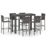 7-piece garden bar furniture set in gray PE rattan with armrests by vidaXL, Garden sets - Ref: Foro24-3064815, Price: 452,72 ...