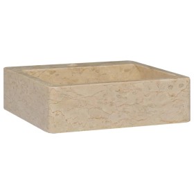 Lavabo crema mármol 40x40x12 cm de vidaXL, Lavabos - Ref: Foro24-149183, Precio: 139,99 €, Descuento: %