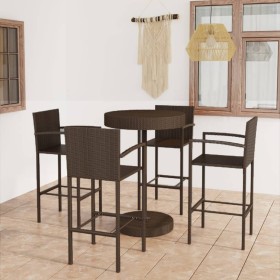 Garden bar set 5 pieces brown synthetic rattan by vidaXL, Garden sets - Ref: Foro24-3064771, Price: 322,99 €, Discount: %