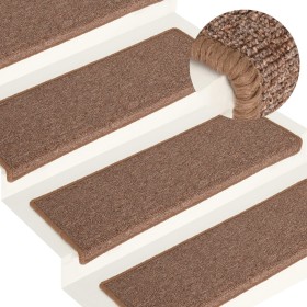 Stair tread mats 15 pcs brown 65x21x4 cm by vidaXL, Stair mats - Ref: Foro24-326196, Price: 55,61 €, Discount: %