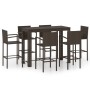 Garden bar furniture 7 pcs PE rattan armrest brown by vidaXL, Garden sets - Ref: Foro24-3064813, Price: 458,25 €, Discount: %