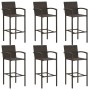 Garden bar furniture 7 pcs PE rattan armrest brown by vidaXL, Garden sets - Ref: Foro24-3064813, Price: 458,25 €, Discount: %