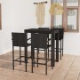 Garden bar furniture 5 pcs PE rattan armrest black by vidaXL, Garden sets - Ref: Foro24-3064811, Price: 357,35 €, Discount: %