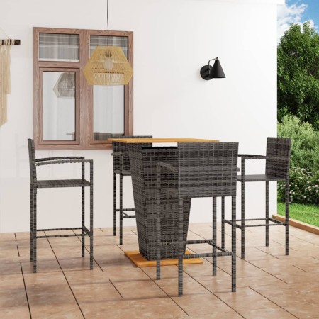 Conjunto de bar para jardín 5 piezas gris de vidaXL, Conjuntos de jardín - Ref: Foro24-3064871, Precio: 380,50 €, Descuento: %